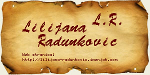 Lilijana Radunković vizit kartica